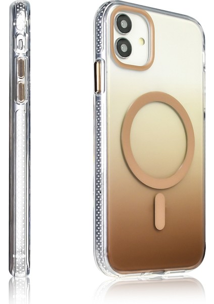 Iphone 11 Uyumlu Kılıf Magsafe Sarj Destekli Renk Geçişli Transparan Kapak modelleri