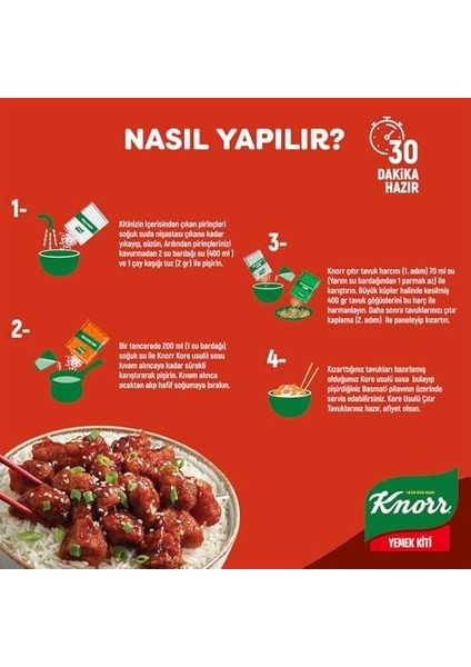 Knorr Yemek Kiti Kore Usulü Kızarmış Tavuklu Pilav 3-4 Kişilik 370G fiyatları