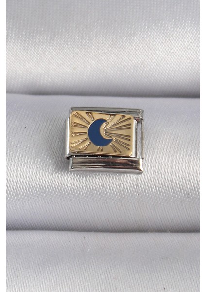 316L Çelik Gümüş Renk Gold Hilal İşlemeli Nomination Charm - TJ-BC1017 modelleri