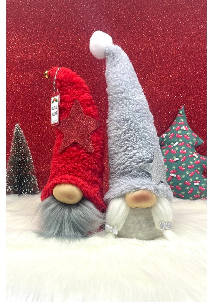 2’li Büyük Boy 30cm Hediyelik Aşk ve Şans Cücesi, Gnome , Yeniyıl Seti fiyatları