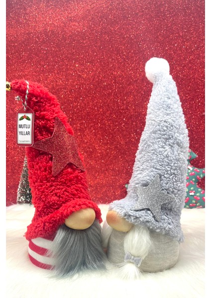 2’li Büyük Boy 30cm Hediyelik Aşk ve Şans Cücesi, Gnome , Yeniyıl Seti modelleri