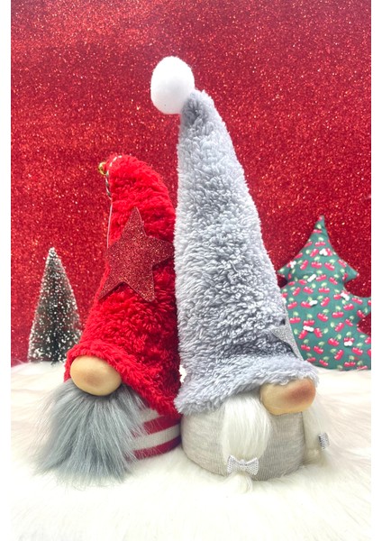 2’li Büyük Boy 30cm Hediyelik Aşk ve Şans Cücesi, Gnome , Yeniyıl Seti fırsatları