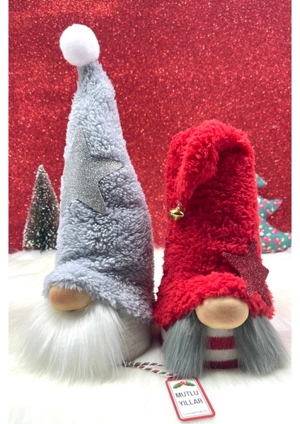 2’li Büyük Boy 30cm Hediyelik Aşk ve Şans Cücesi, Gnome ,Yılbaşı Süsü, Yeniyıl Seti fiyatları