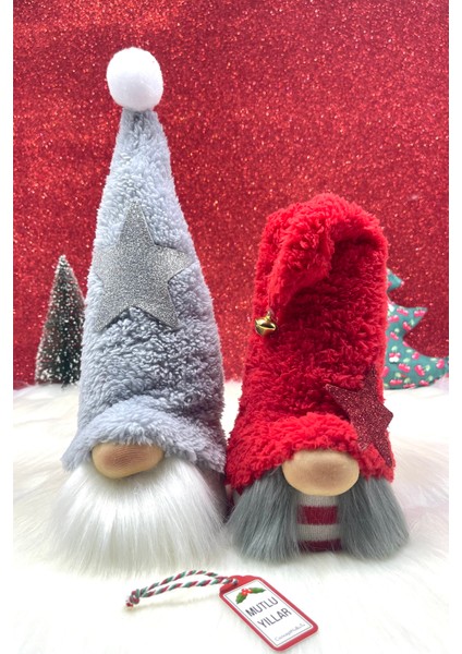 2’li Büyük Boy 30cm Hediyelik Aşk ve Şans Cücesi, Gnome ,Yılbaşı Süsü, Yeniyıl Seti indirimleri