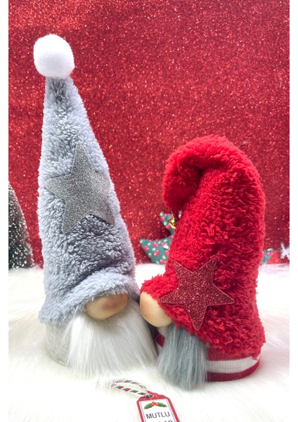 2’li Büyük Boy 30cm Hediyelik Aşk ve Şans Cücesi, Gnome ,Yılbaşı Süsü, Yeniyıl Seti