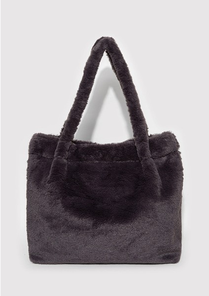 Antrasit Peluş Omuz Çantası 197617-80867 modelleri