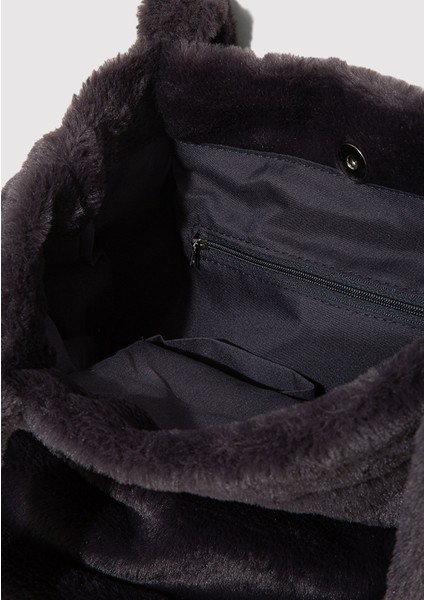 Antrasit Peluş Omuz Çantası 197617-80867 indirimleri