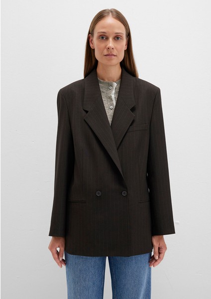 Kahverengi Çizgili Kruvaze Blazer 1110772-85431 modelleri