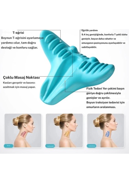Boyun ve Omuz Gevşetici, Servikal Traksiyon Cihazı Akupunktur Boyun Omuz Sırt Desteği Masaj Yastığı, Boyun Sedye Masajı