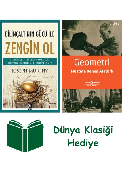 Bilinçaltının Gücü Ile Zengin Ol + Geometri + Dünya Klasiği Hediye