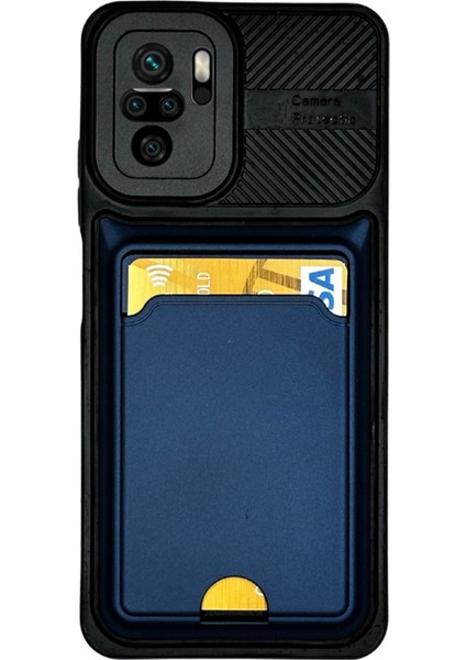 XİAOMİ REDMİ NOTE 10 KARTLIKLI SİLİKON KILIF LACİVERT fiyatları