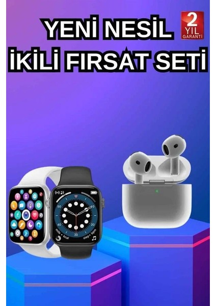 3.nesil Tws Bluetooth Kulaklık ve Dokunmatik Ekran Akıllı Saat Sesli Görüşme fiyatları