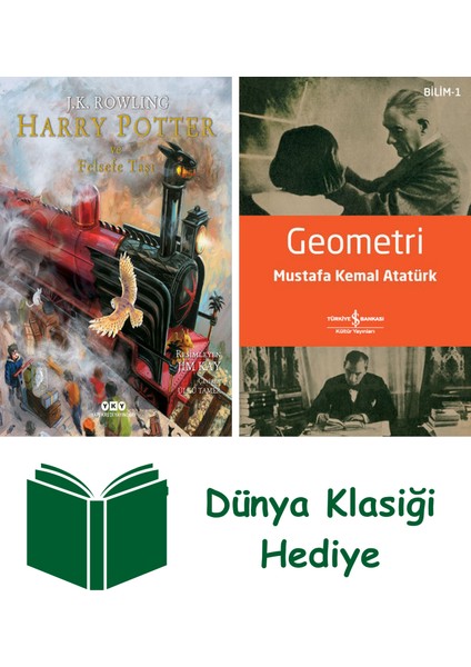 Harry Potter ve Felsefe Taşı 1 - Resimli Özel Baskı (Ciltli) + Geometri + Dünya Klasiği Hediye