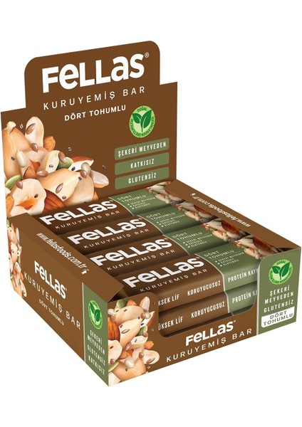 Fellas Dört Tohumlu Kuruyemiş Bar 12X30 gr fiyatları