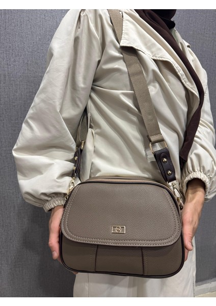 ,çok Gözlü ,vizon kahverengi bayan Çapraz Çantası