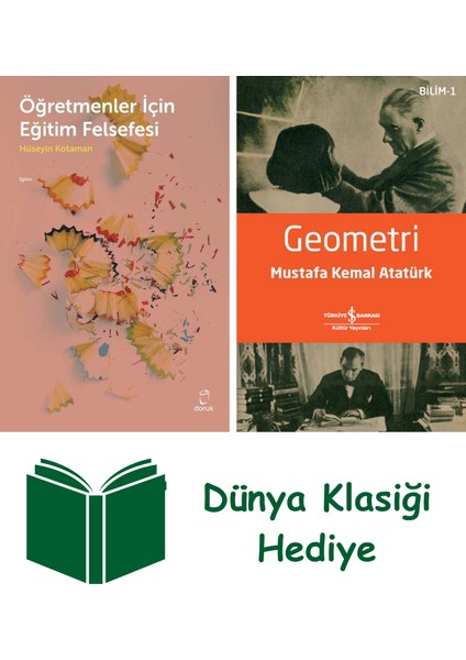 Öğretmenler Için Eğitim Felsefesi + Geometri + Dünya Klasiği Hediye