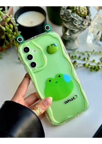 Galaxy A15 Uyumlu 3D Tasarımlı Oyuncaklı Kurbağa Silikon Kılıf