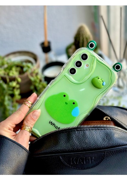 Galaxy A15 Uyumlu 3D Tasarımlı Oyuncaklı Kurbağa Silikon Kılıf modelleri