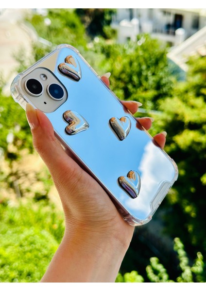 Iphone 14 Plus - 15 Plus Uyumlu Aynalı Tasarımlı Kenarları Silikon Kılıf