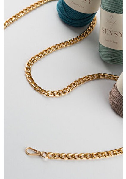 Alem Model Demir Çanta Zinciri Kadın Aksesuarı 120 cm Düz Desen ile Şık Tasarım