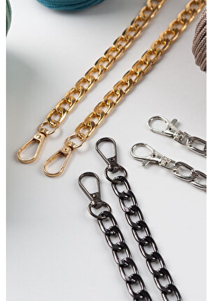 Alem Model Demir Çanta Zinciri Kadın Aksesuarı 120 cm Düz Desen ile Şık Tasarım