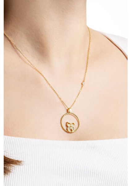 Baykuş Temalı 18 Ayar Sarı Altın Kaplama Gümüş Kolye Sanat ve Bilgelik Sembolü modelleri