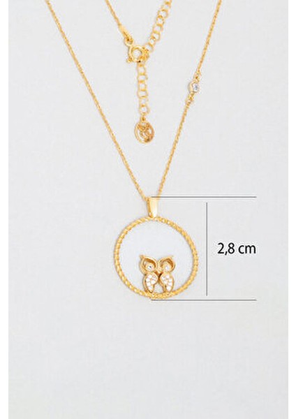 Baykuş Temalı 18 Ayar Sarı Altın Kaplama Gümüş Kolye Sanat ve Bilgelik Sembolü fırsatları