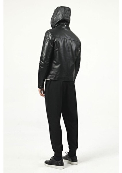 Deri Erkek Mont Günlük Kullanım İçin Şık Siyah E-937/K Modeli