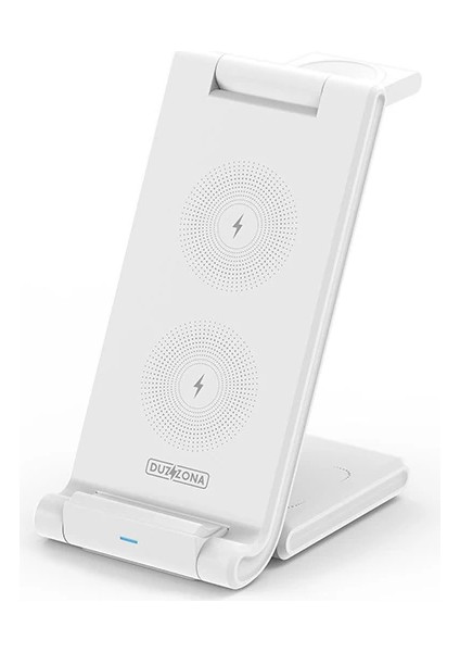 Duzzona 15W Katlanır 3 In 1 Telefon Kulaklık Saat Kablosuz Şarj STANDI-(5775) - ?94?68E6-1G6294