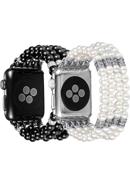 Ally Apple Watch 7-8 45MM 6-5-4 44MM Full Boncuk Taşlı Kordon Kayış 3-2-1 42MM-( - ?23?19E4-7G9