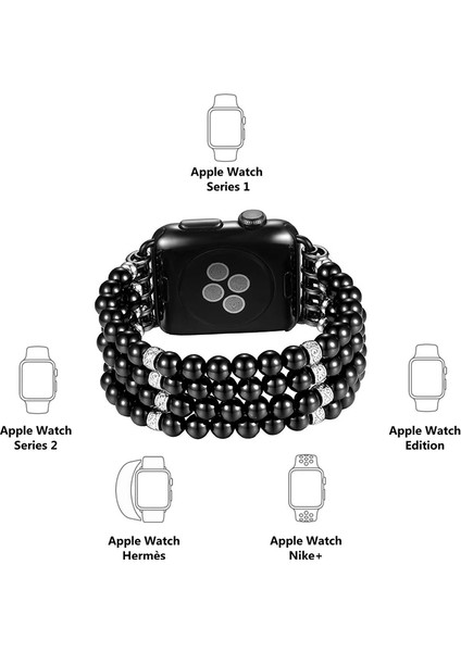 Ally Apple Watch 7-8 45MM 6-5-4 44MM Full Boncuk Taşlı Kordon Kayış 3-2-1 42MM-( - ?23?19E4-7G9 modelleri