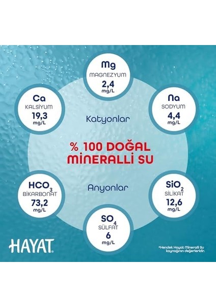 Hayat Doğal Mineralli Su 6x1,5 L modelleri