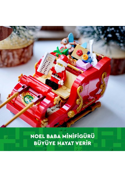 ® Iconic Noel Babanın Kızağı 40499 - 9 Yaş & Üzeri Çocuklar için Minifigür İçeren Yaratıcı Oyuncak Yapım Seti (343 P)