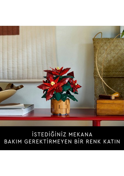 ® Botanicals Ponsetya 10370 - Yetişkinler için Çiçek Model Yapım Seti (608 Parça)
