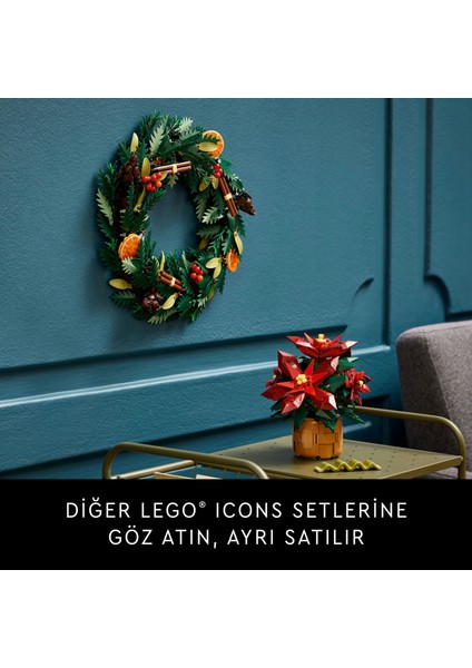 ® Botanicals Ponsetya 10370 - Yetişkinler için Çiçek Model Yapım Seti (608 Parça)