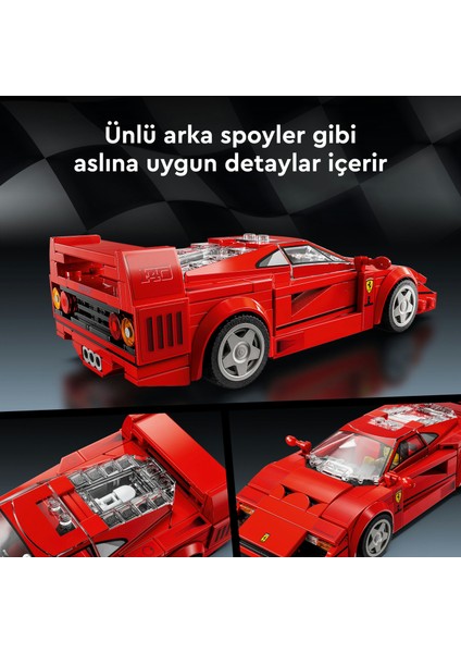 ® Speed Champions Ferrari F40 Süper Araba 76934 - 9 Yaş & Üzeri Çocuklar için Yaratıcı Oyuncak Model Yapım Seti (318 P)