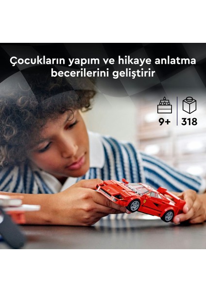 ® Speed Champions Ferrari F40 Süper Araba 76934 - 9 Yaş & Üzeri Çocuklar için Yaratıcı Oyuncak Model Yapım Seti (318 P)