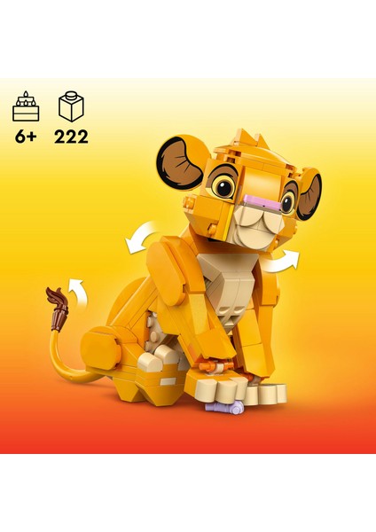 ® │ Disney Yavru Aslan Kral Simba 43243 - 6 Yaş & Üzeri Çocuklar için Yaratıcı Oyuncak Yapım Seti (222 Parça)