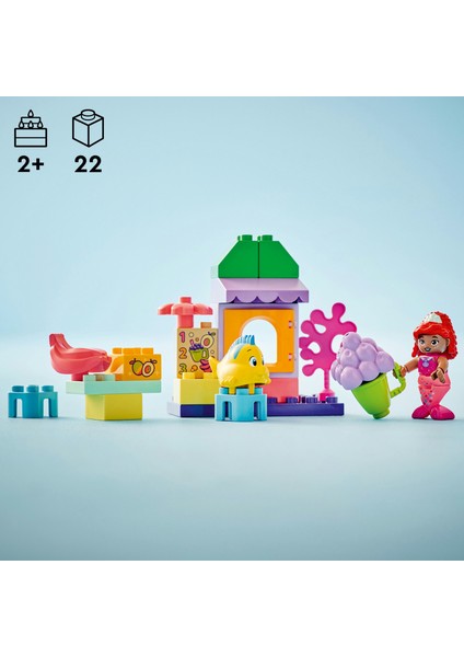 ® DUPLO® │ Disney Ariel ve Flounder'ın Kafe Standı 10420 - 2 Yaş & Üzeri Çocuklar için Eğitici Oyuncak Yapım Seti (22 Pr)