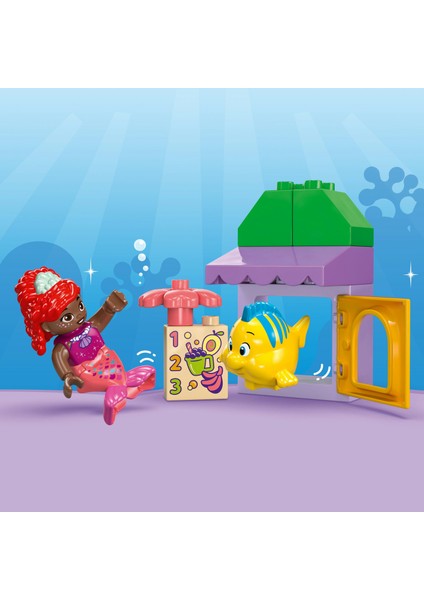 ® DUPLO® │ Disney Ariel ve Flounder'ın Kafe Standı 10420 - 2 Yaş & Üzeri Çocuklar için Eğitici Oyuncak Yapım Seti (22 Pr)