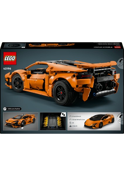 ® Technic Lamborghini Huracán Tecnica Turuncu 42196 - 9 Yaş & Üzeri Çocuklar için Yaratıcı Oyuncak Yapım Seti (806 P) fırsatları