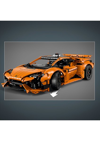 ® Technic Lamborghini Huracán Tecnica Turuncu 42196 - 9 Yaş & Üzeri Çocuklar için Yaratıcı Oyuncak Yapım Seti (806 P)
