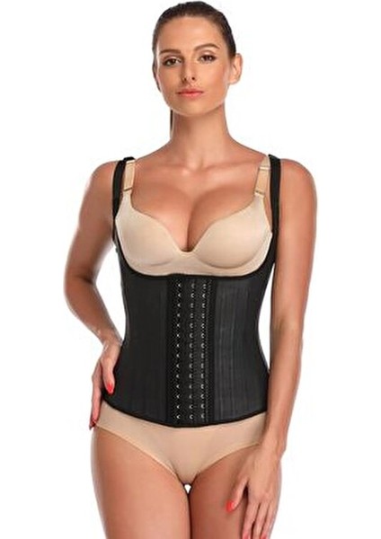 Lateks Korse Kadınlar İçin Büzüşme Olmadan Vücut Şekillendirici Siyah DR301 indirimleri