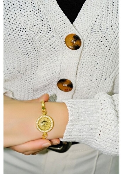 22 Ayar Çeyrekli Halat Bileklik