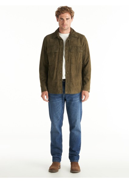 Standart Gömlek Yaka Düz Haki Erkek Gömlek TBMRLT1022 indirimleri