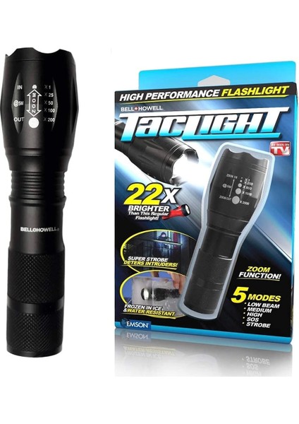 Pilli Parlak Led 5 Mod Ampul Suya Dayanıklı Mini El Feneri