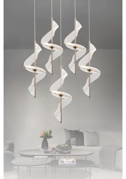 8270-4+1 Sarkıt Gold LED Avize fiyatları