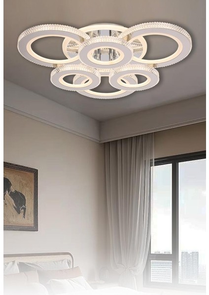 T001-6 Krom Dimmer Kumandalı LED Avize