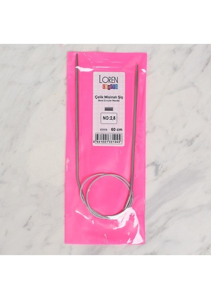 Loren Crafts 2,5 mm Çelik Misinalı Şiş 60 cm fırsatları