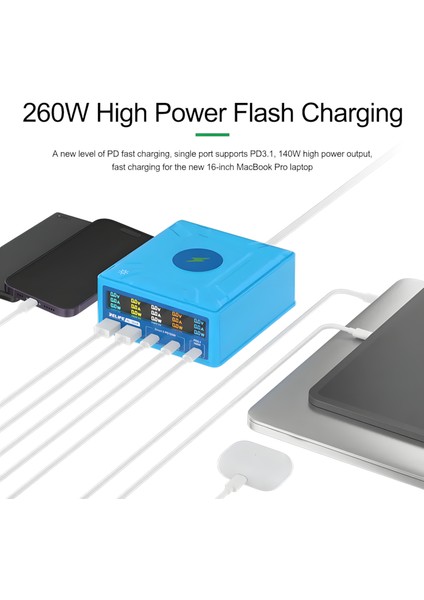 RL-304R 260 Watt 5 Portlu Wireless Özellikli Akıllı Şarj Istasyonu indirimleri
